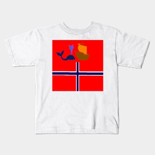 Sporty Norway Design on White Background Kids T-Shirt